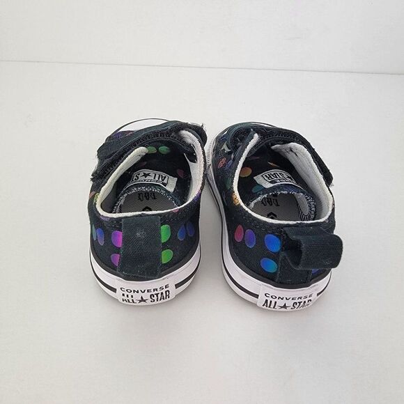 Converse All Star Infant Size 3 Multicolor Poka Dots Hook Loop Sneakers 769847F - Picture 4 of 7